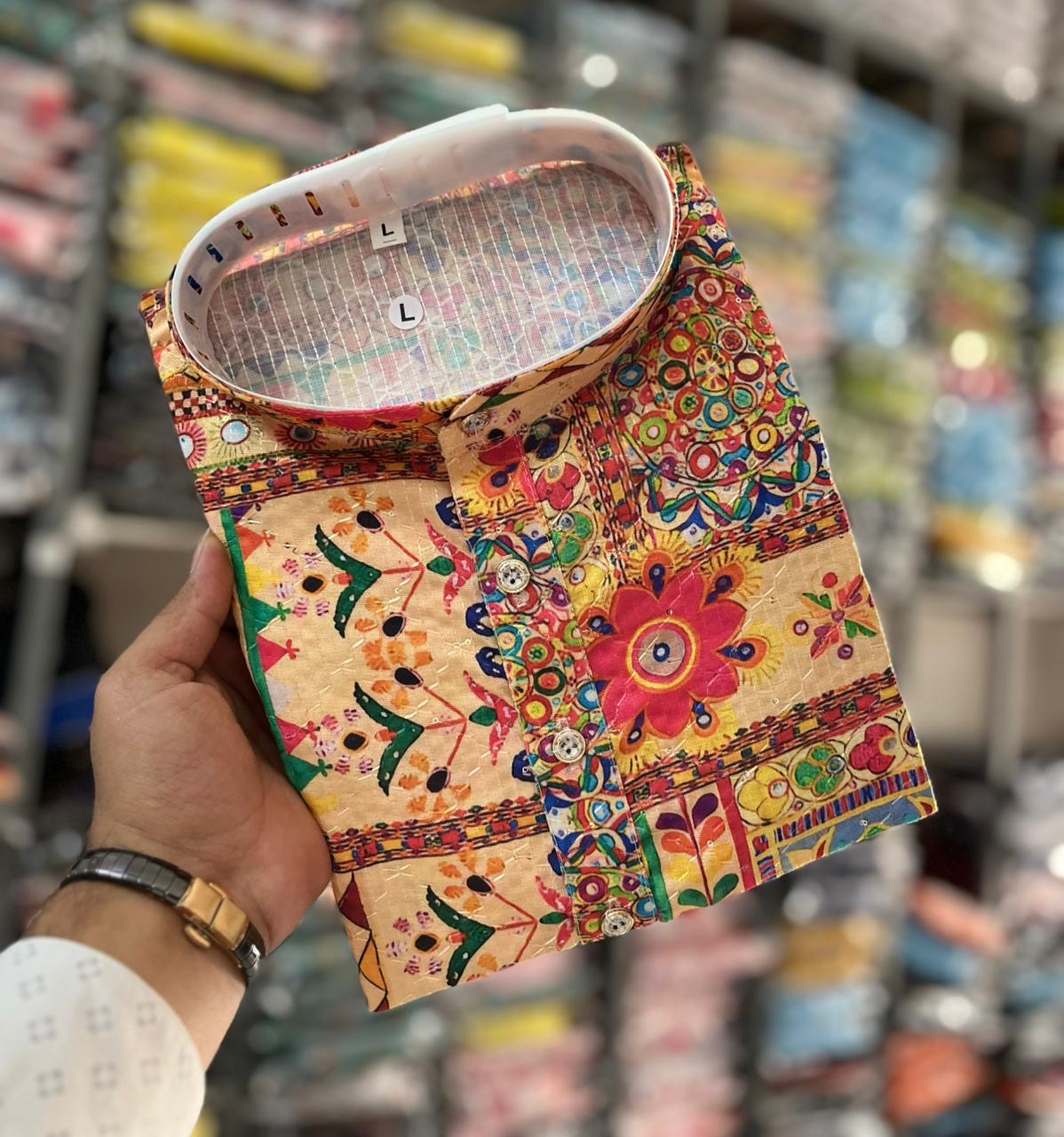 Father-Son Matching Cotton Printed Kurta Set with Pajama