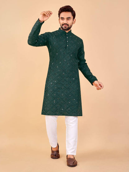 Mirror work kurta with pant
