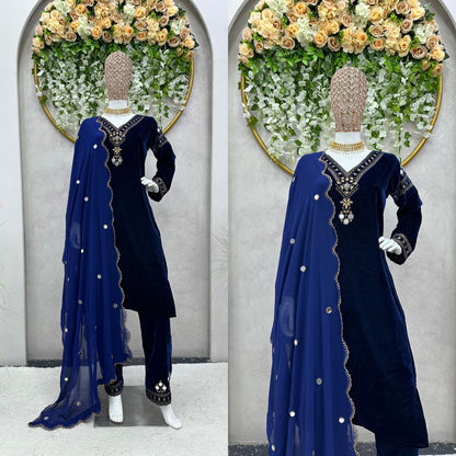 Premium Velvet Minimalist Suit Fully Stitched