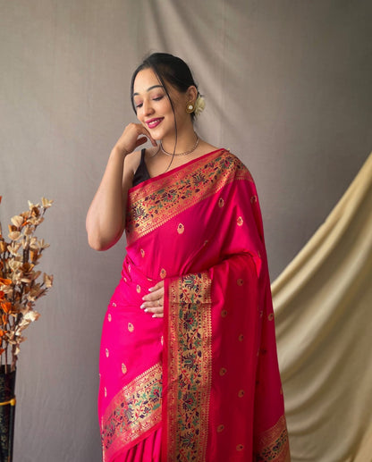 Pure paithani silk saree with stitched blouse