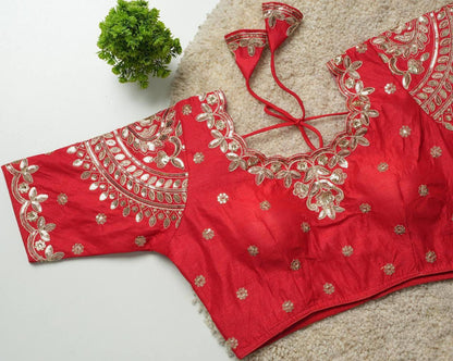 Ruhi - Beautiful Copper Gold Embroidered Work Fully Stitched Blouse to pair with Saree or Lehenga