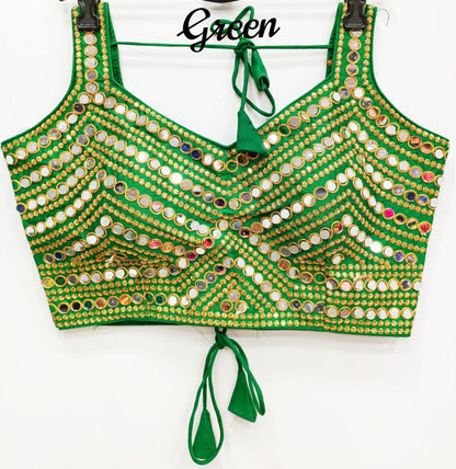 Sanvi - Premium Real Mirror Ready to Wear Blouse to match with Saree or Lehengas