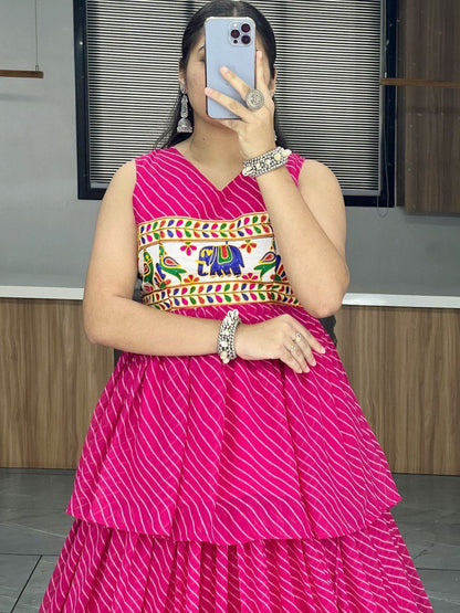Navratri Special Kediya Style Georgette Leriyu Chaniya Choli