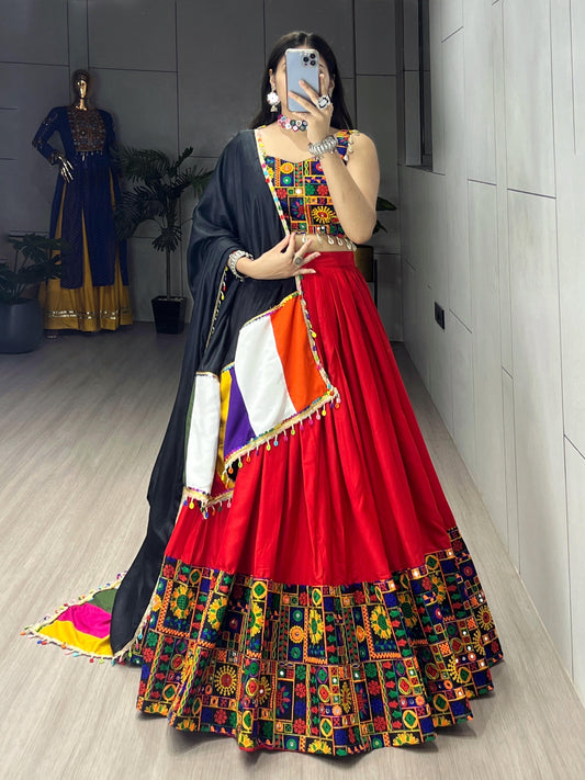 Pure Cotton Navratri Special Chaniya Choli with Vibrant Gamthi Handwork