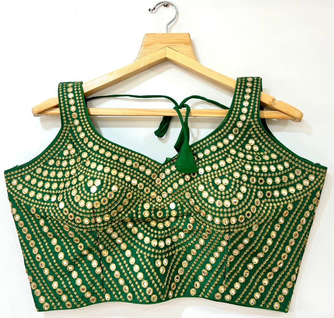 Beautiful Foil Mirror Work Silk Readymade Blouse to Pair with Saree or Lehenga