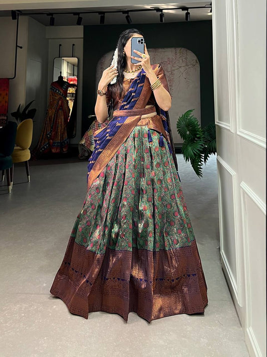 Beautiful Full Jacquard Weaving Silk Lehenga