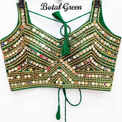 Sanvi - Premium Real Mirror Ready to Wear Blouse to match with Saree or Lehengas