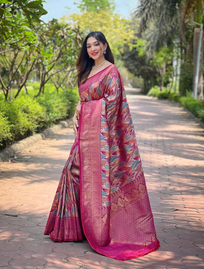 Kanika - Pure Kanchipattu Silk exquisite weaves body Saree with Stitched Blouse Options