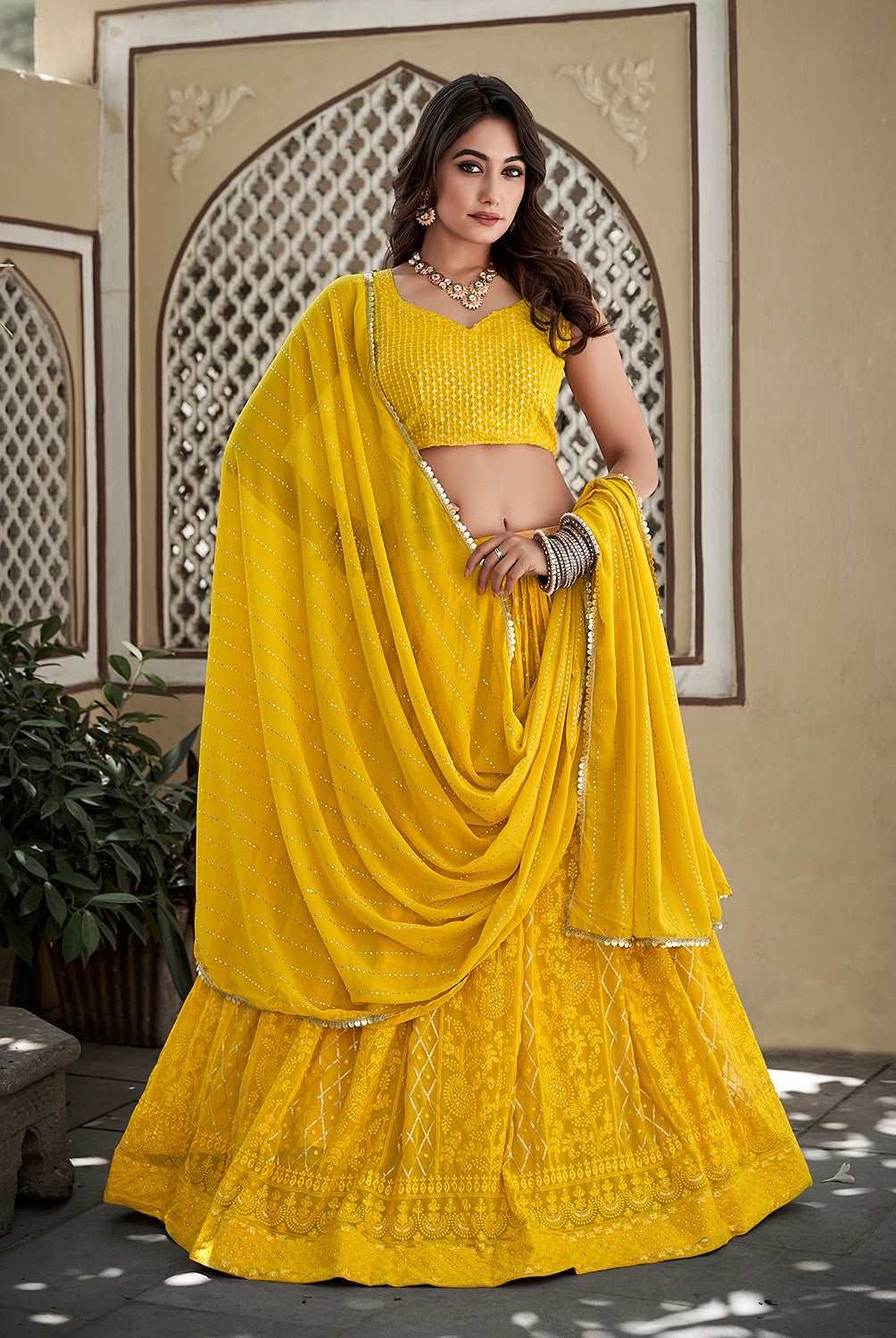 Georgette premium fully stitched lehenga