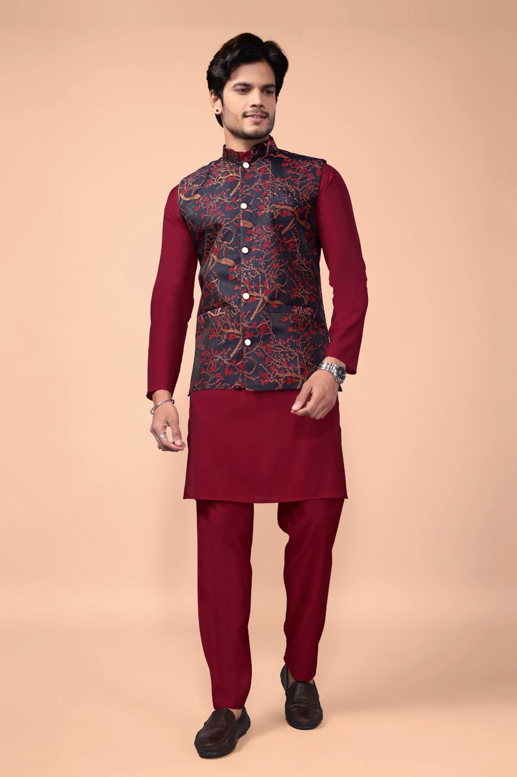 Maanyavar Designer Koti Kurta Set for Men - Indian Ethnic Fashion Online