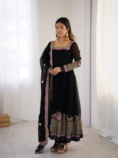 Antara - Premium Soft Georgette Anarkali Gown Fully Stitched