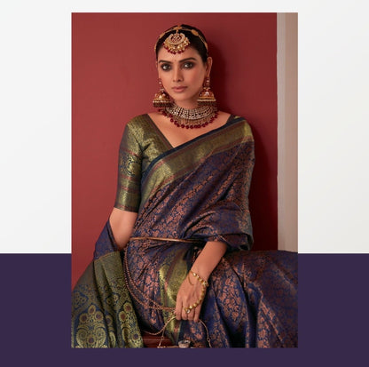 Pure Kashmira Silk Premium saree with stitched blouse