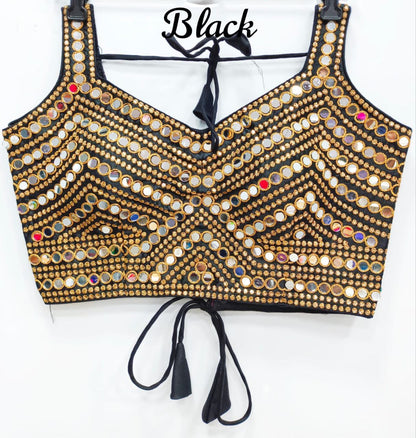 Sanvi - Premium Real Mirror Ready to Wear Blouse to match with Saree or Lehengas