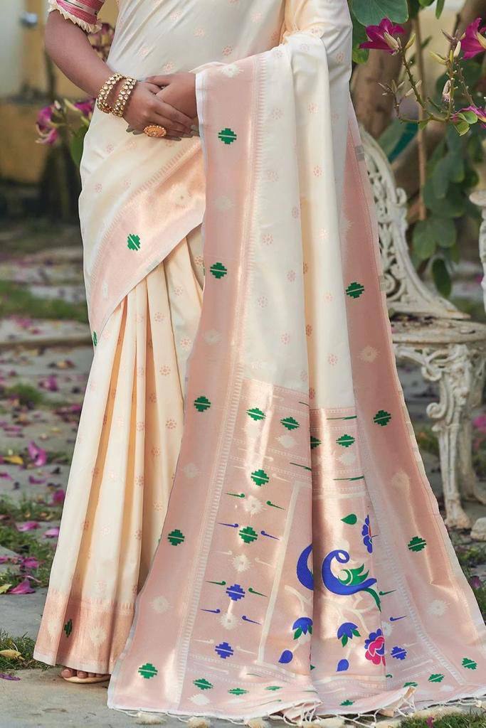 Pure silk zari weaved saree with stitched blouse