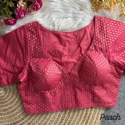Beautiful Meena Silk Readymade Butti Jacquard Blouse