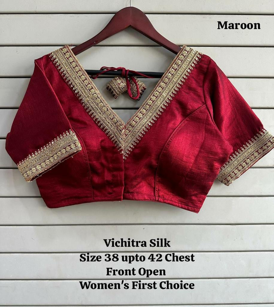 Vichitra silk premium readymade blouse