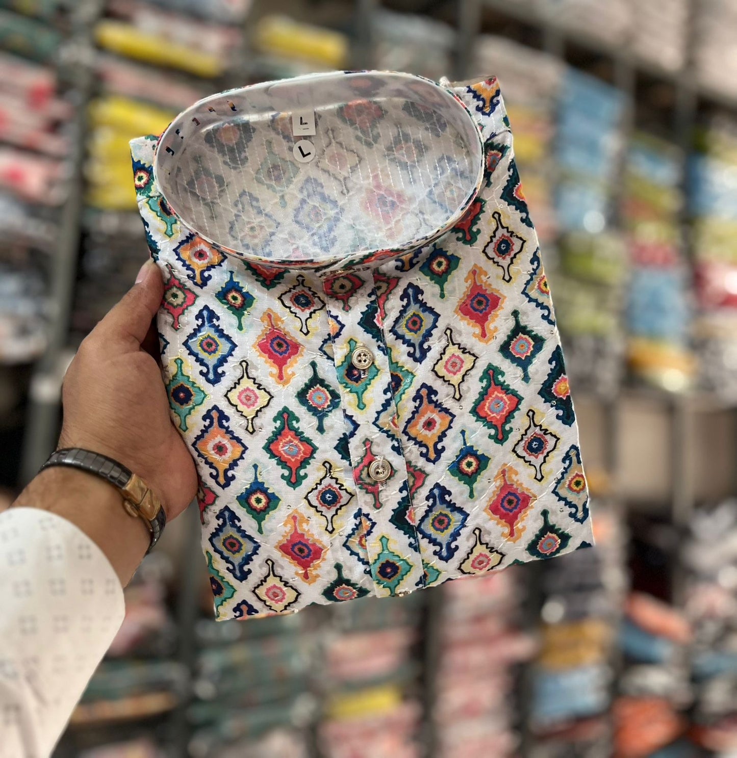 Father-Son Matching Cotton Printed Kurta Set with Pajama