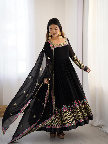 Antara - Premium Soft Georgette Anarkali Gown Fully Stitched