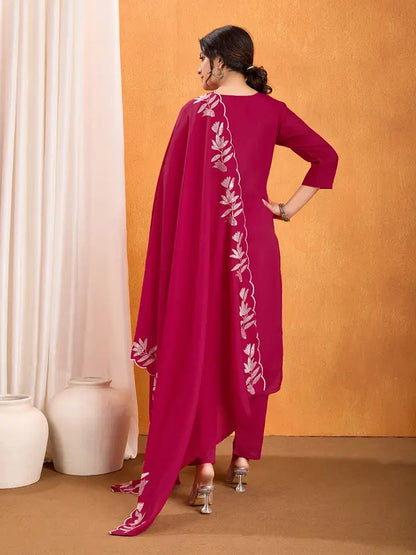 Soft Silk Floral Sequins Work Kurti Set in 2 Colours Fully Stitched