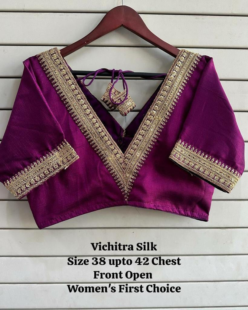 Vichitra silk premium readymade blouse