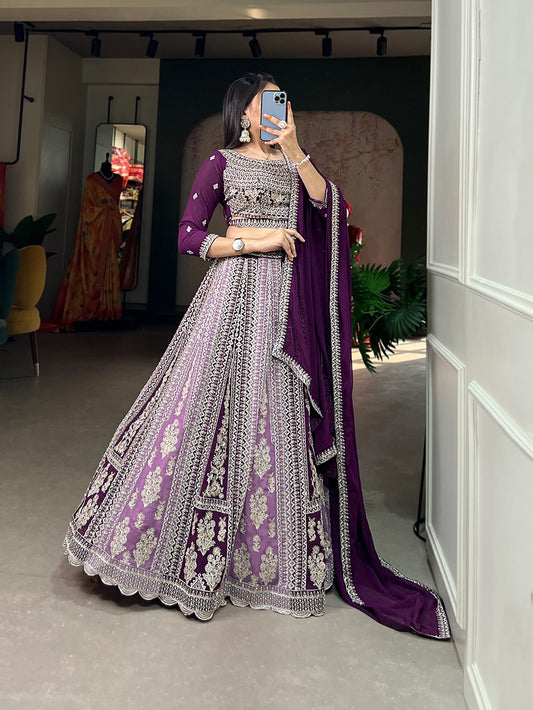 Premium purple heavy work lehenga