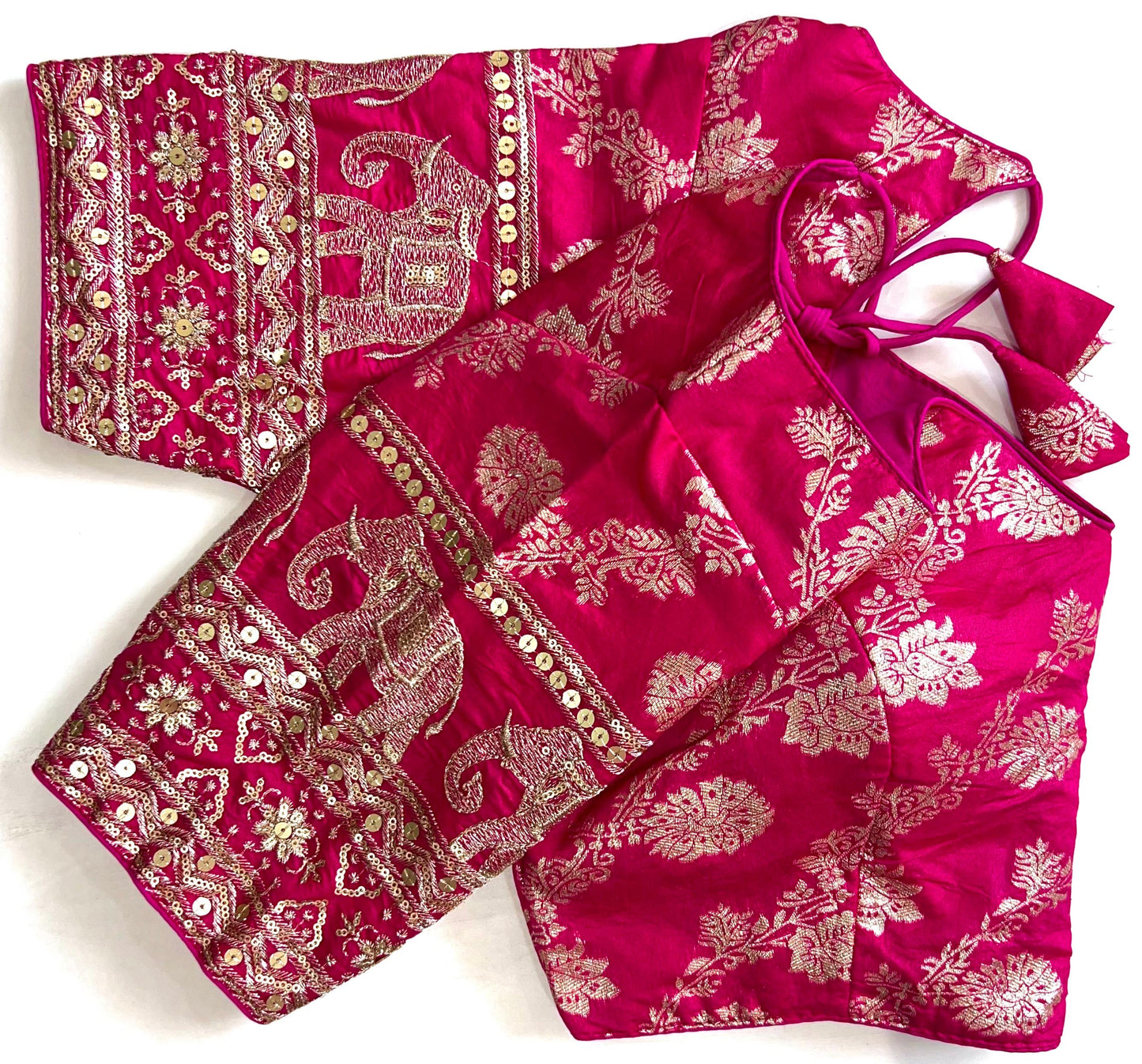 Beautiful silk blouse with work in readymade sizes