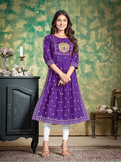 Sakhi - Soft Cotton Embroidered Kurti Set