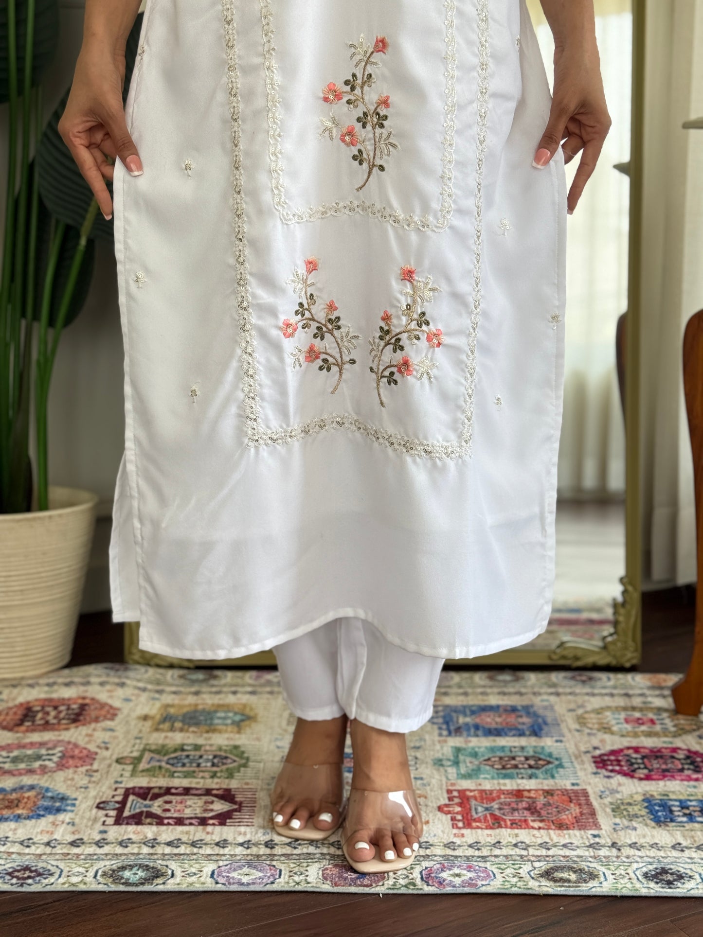 Avantika - Elegant White Kurti Set for all occasions