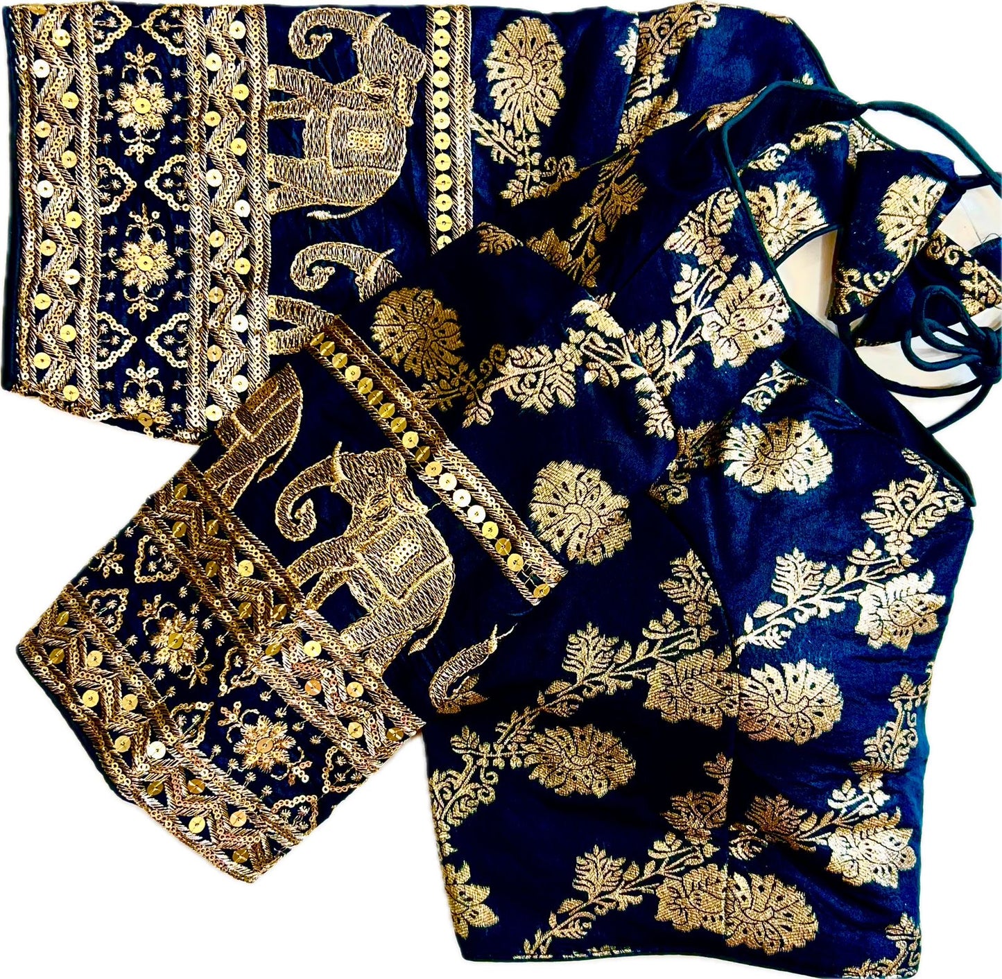 Beautiful silk blouse with work in readymade sizes