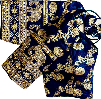 Beautiful silk blouse with work in readymade sizes
