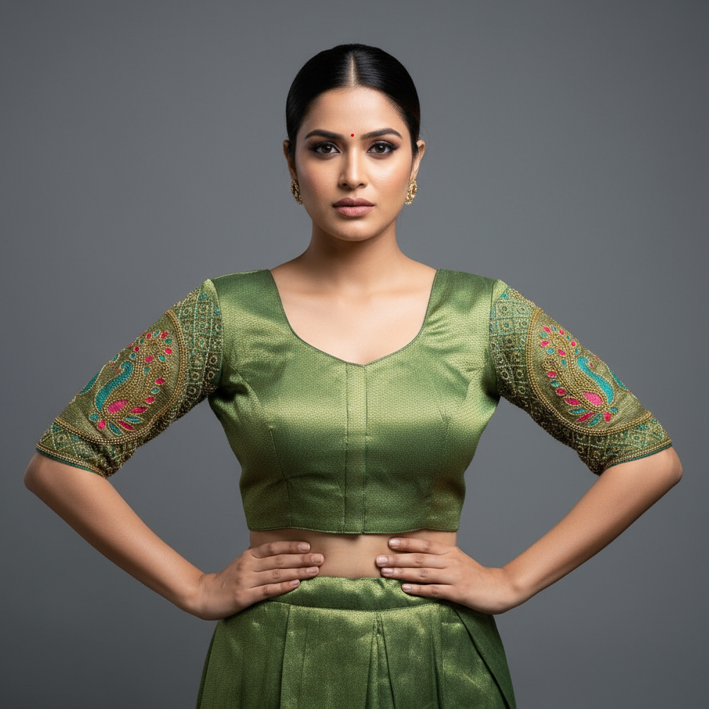 Abhinaya - Premium Thread Work Silk Readymade Blouse