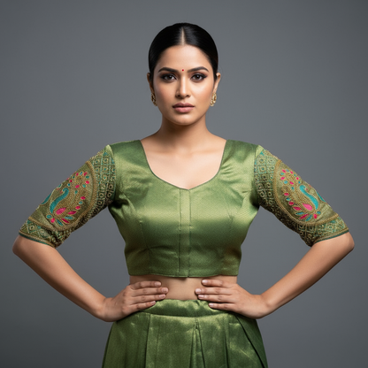 Abhinaya - Premium Thread Work Silk Readymade Blouse