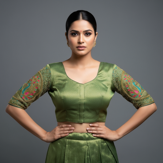 Abhinaya - Premium Thread Work Silk Readymade Blouse