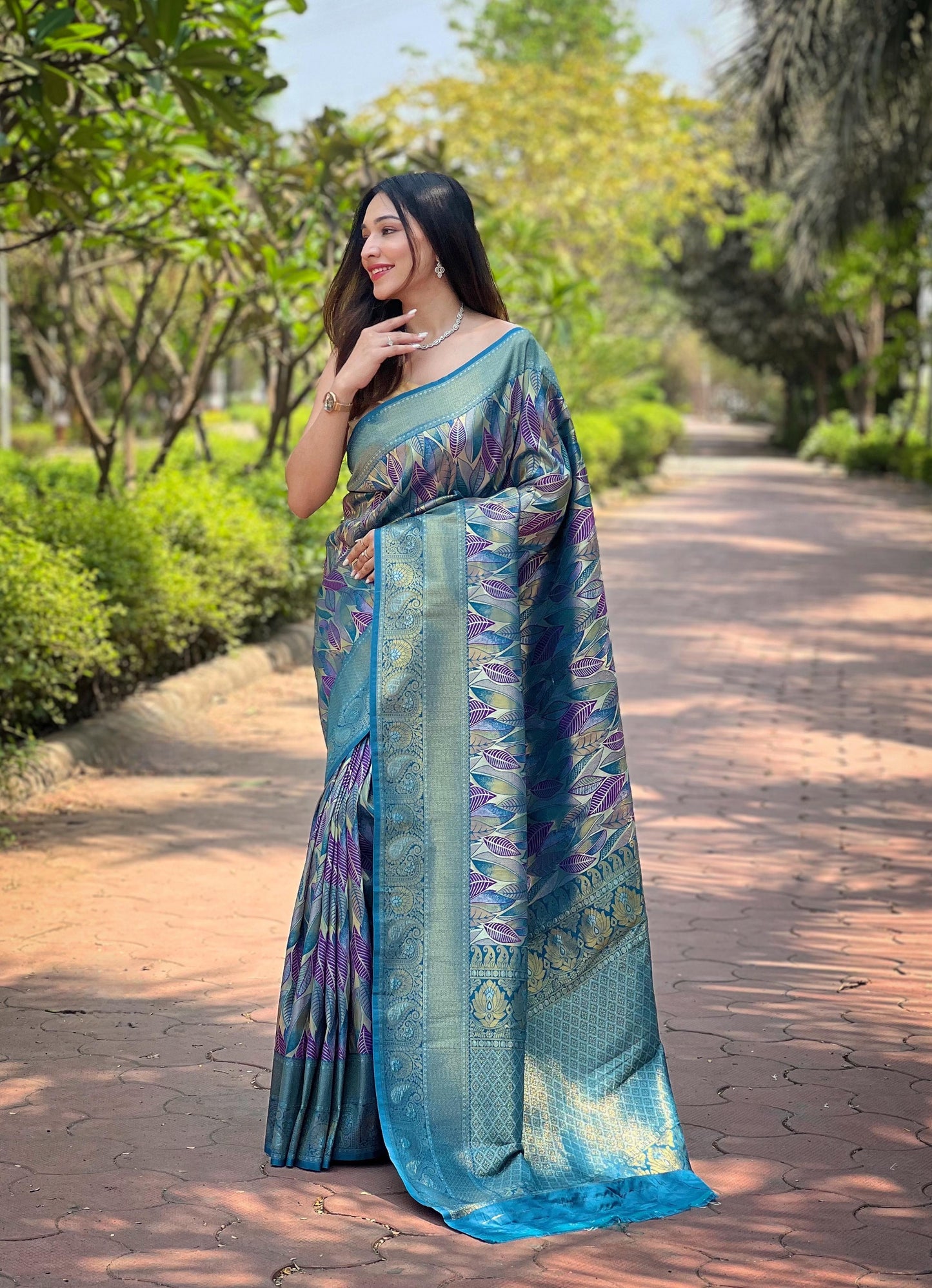 Kanika - Pure Kanchipattu Silk exquisite weaves body Saree with Stitched Blouse Options