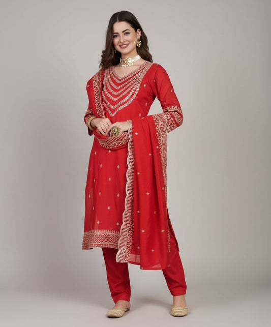 Saiyaa - Premium Silk Kurti Set with Dupatta with Beautiful Embroidery