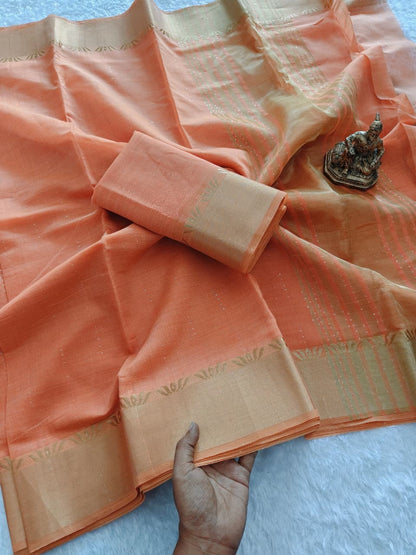 Hansini - Classic Silk Saree in Beautiful Pastel Colours with Fully Stitched Blouse of your style