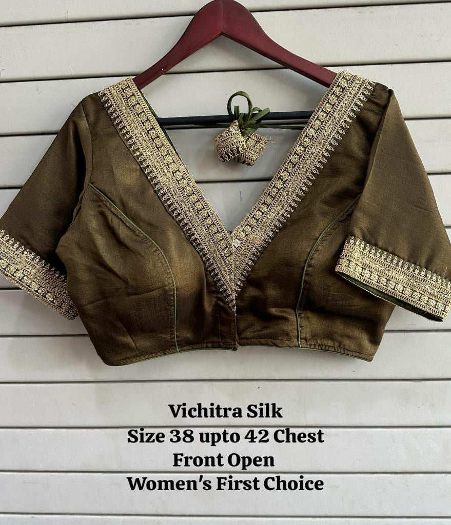 Vichitra silk premium readymade blouse