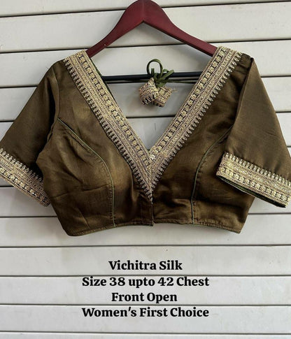 Vichitra silk premium readymade blouse