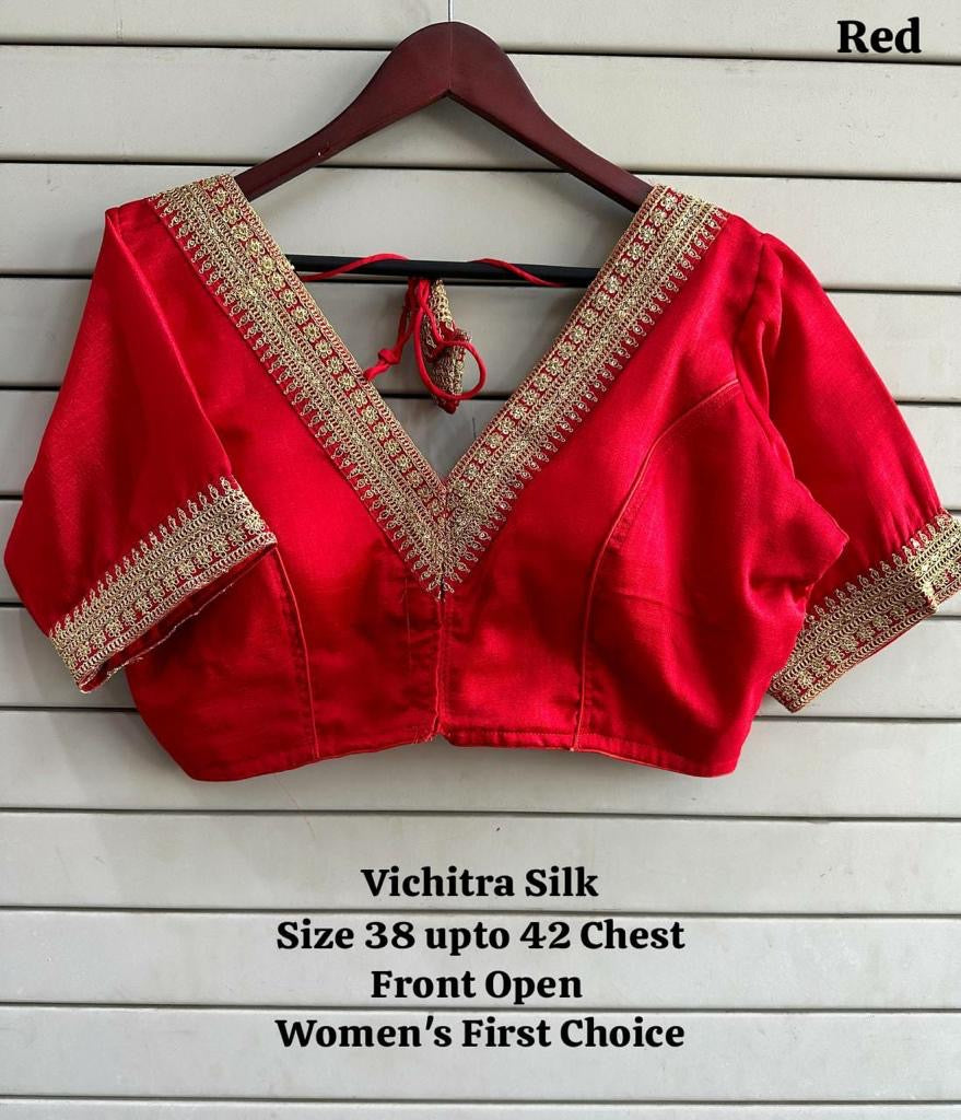 Vichitra silk premium readymade blouse