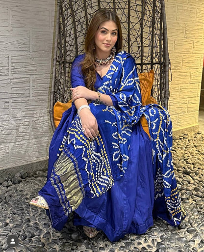 Royal Blue Silk Anarkali Gown Fully Stitched