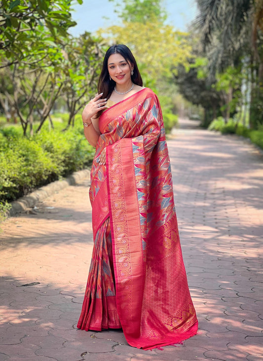 Kanika - Pure Kanchipattu Silk exquisite weaves body Saree with Stitched Blouse Options