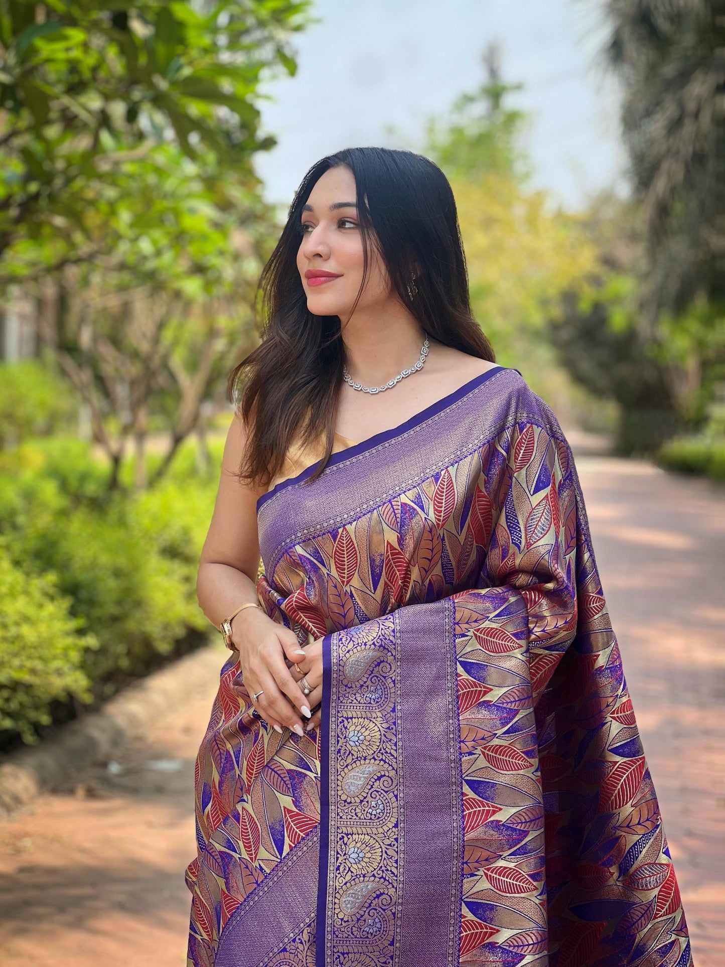 Kanika - Pure Kanchipattu Silk exquisite weaves body Saree with Stitched Blouse Options