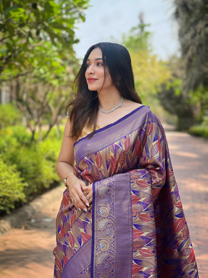 Kanika - Pure Kanchipattu Silk exquisite weaves body Saree with Stitched Blouse Options
