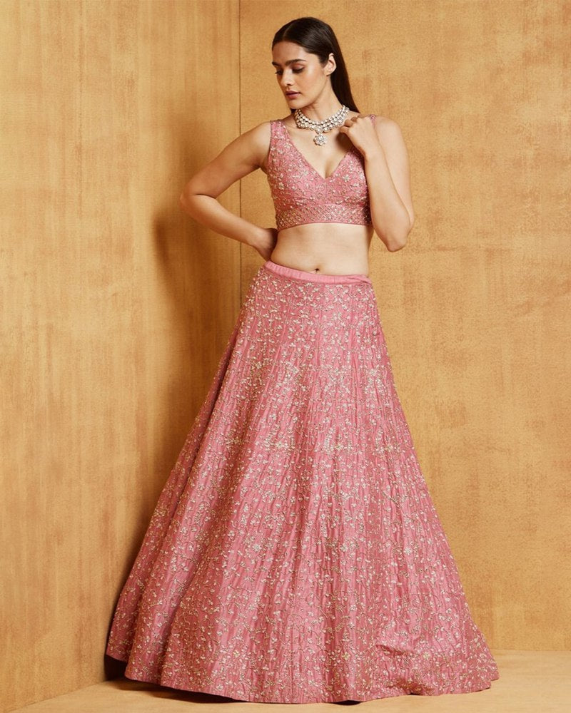 Hawaain Peach Premium Readymade Lehenga Choli