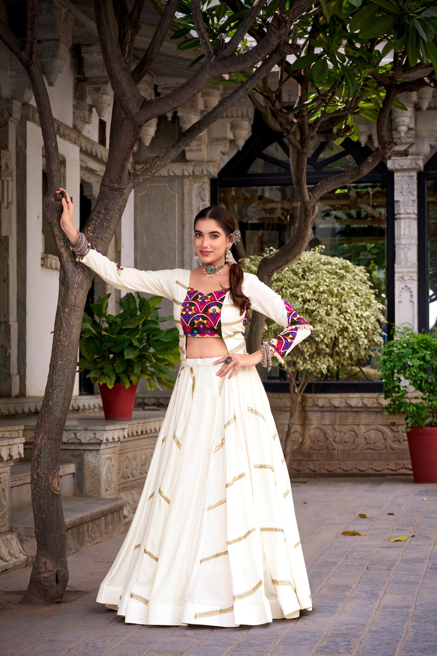 Raas - Pure Rayon Cotton Sequins Work Chaniya Cholis with Koti Style Fully Stitched