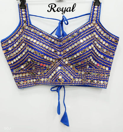 Sanvi - Premium Real Mirror Ready to Wear Blouse to match with Saree or Lehengas