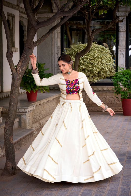 Raas - Pure Rayon Cotton Sequins Work Chaniya Cholis with Koti Style Fully Stitched