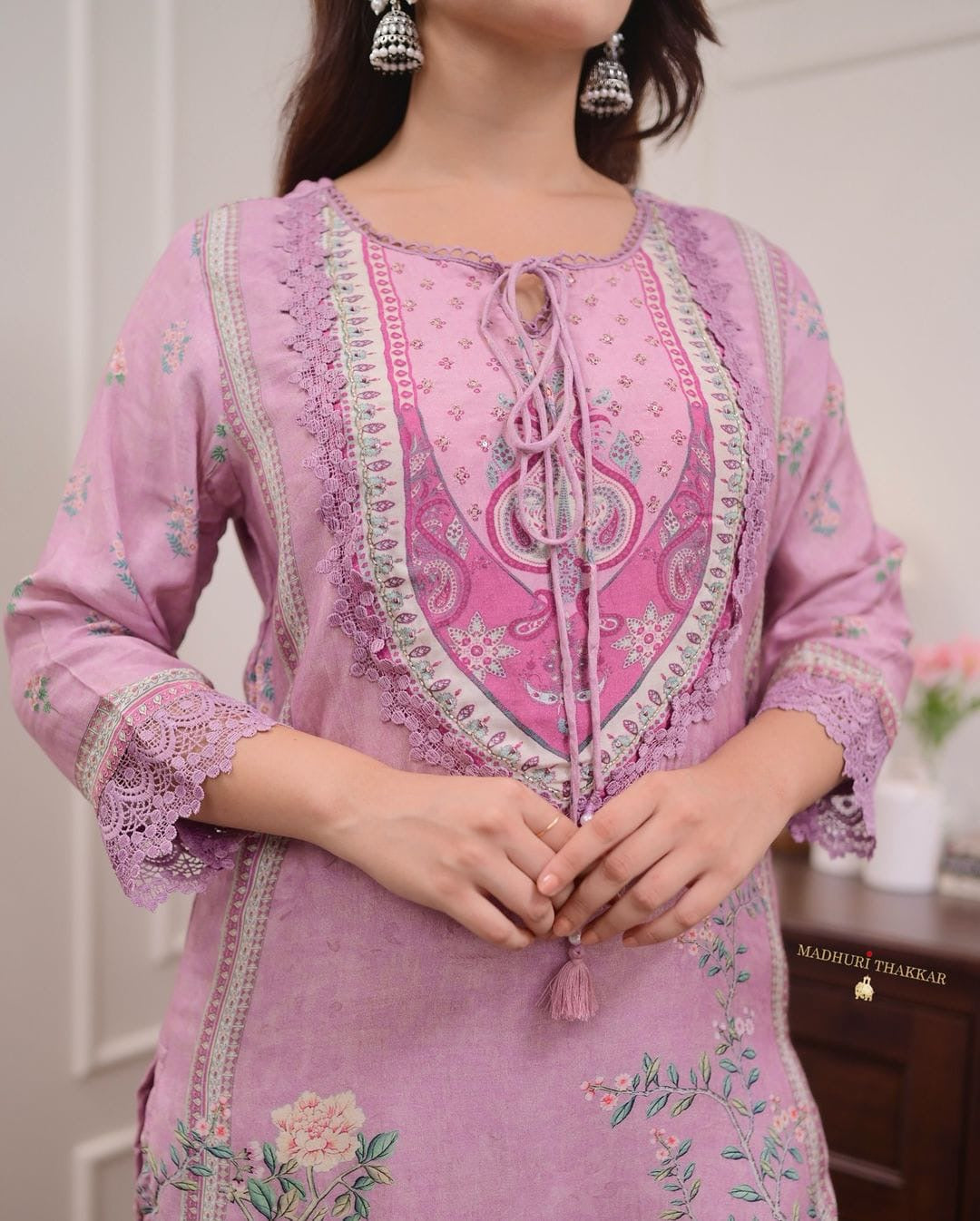 Baby Pink Linen Readymade Suit