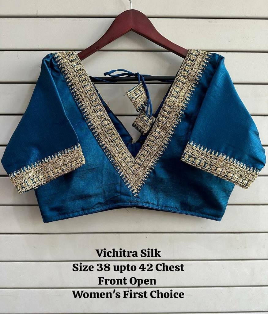 Vichitra silk premium readymade blouse