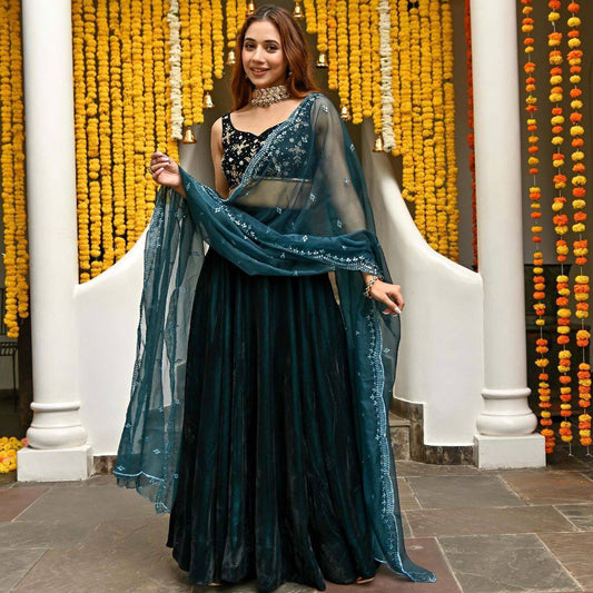 Morpinch Velvet fully stitched lehenga